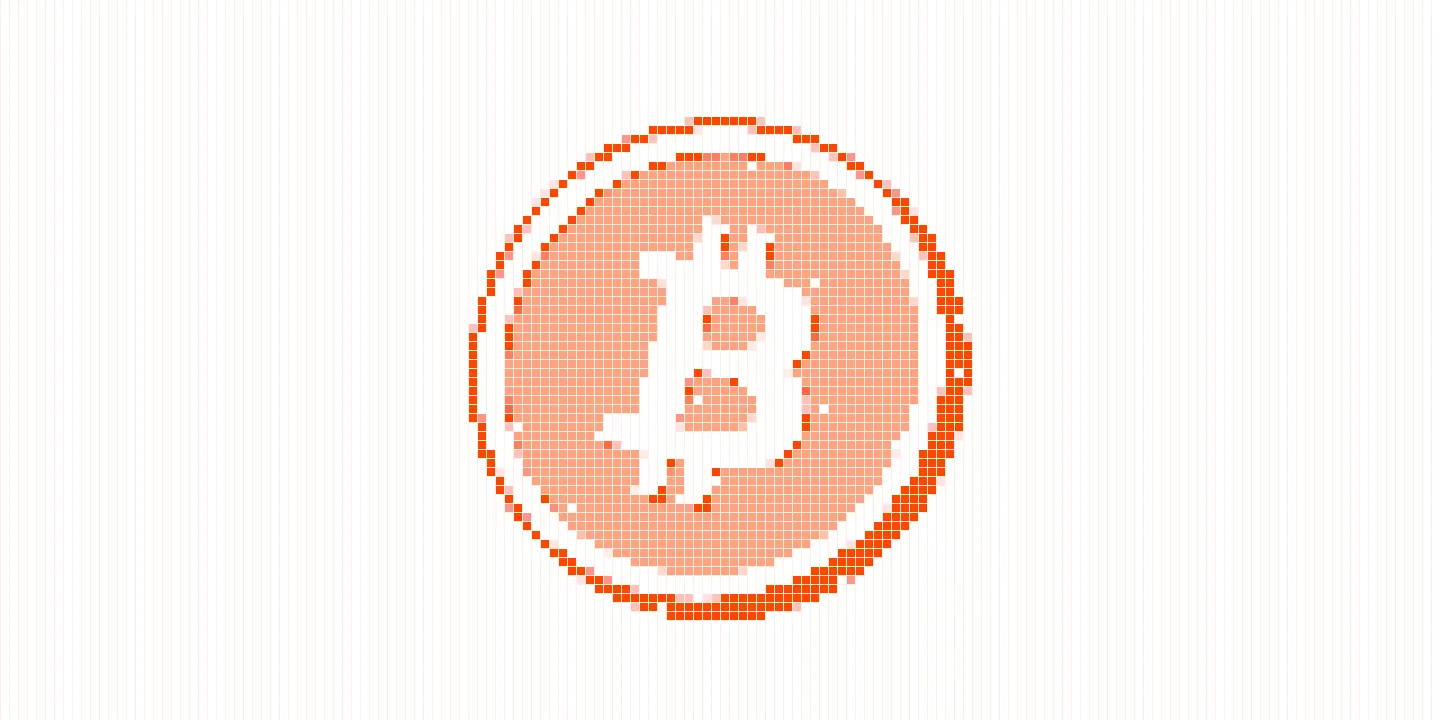 Pixel-art 3D Bitcoin coin built in Three.js for hemi.xyz