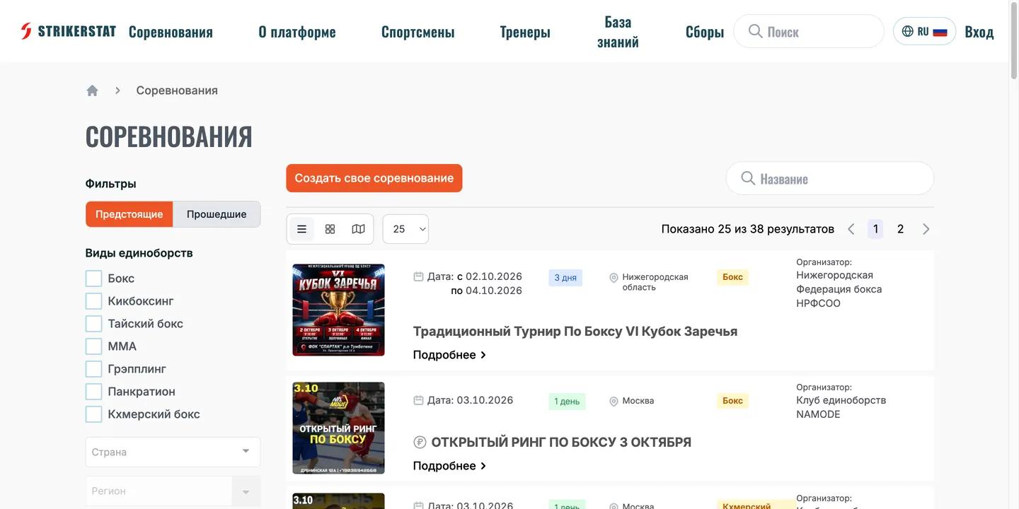 Главная Strikerstat